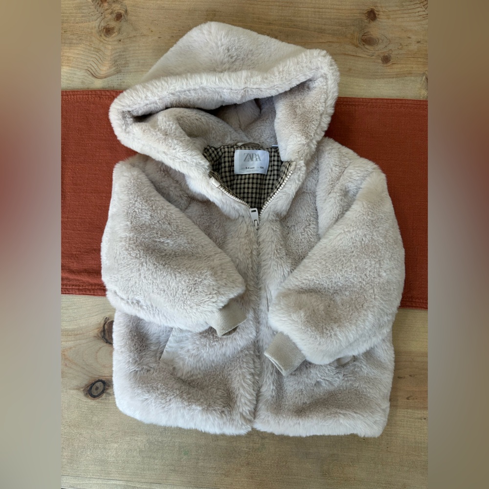 Zara toddler fur cozy jacket - size 3-4